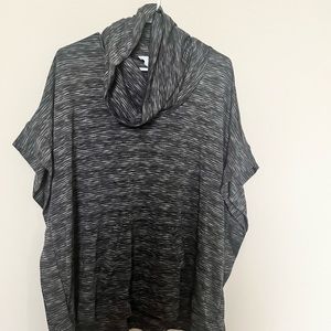 Loft cowl neck lounge sweater, grey and black